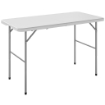 Tavolo da Campeggio Pieghevole a 2 Altezze con Maniglia, in HDPE, 120x60x74 cm, Bianco