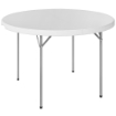 TAVOLO DA CAMPEGGIO PIEGHEVOLE ROTONDO IN METALLO E HDPE, 120X120X74 CM, BIANCO