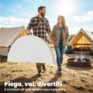 TAVOLO DA CAMPEGGIO PIEGHEVOLE ROTONDO IN METALLO E HDPE, 120X120X74 CM, BIANCO