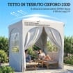 Gazebo Pieghevole Gazebo da Giardino UPF50+ Portatile 2x2m Grigio Chiaro