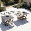 GAZEBO DA GIARDINO CON TETTO ESTENSIBILE E FORI DI DRENAGGIO, IN METALLO E POLIESTERE, 3.2X3.2 M, GRIGIO SCURO