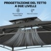 GAZEBO DA GIARDINO GAZEBO DA ESTERNO DOPPIO TETTO 3X3 M GRIGIO SCURO