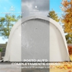 GARAGE AUTO TENDA GARAGE ESTERNO UV50+ TELAIO ZINCATO 3.6X7.2 M CREMA