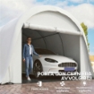 GARAGE AUTO TENDA GARAGE ESTERNO UV50+ TELAIO ZINCATO 3.6X7.2 M CREMA