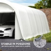 GARAGE AUTO TENDA GARAGE ESTERNO UV50+ TELAIO ZINCATO 3.6X7.2 M CREMA