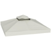 Copertura per Gazebo da Giardino 3x3m UPF30+ a 2 Livelli in Poliestere Grigio Chiaro