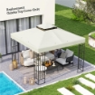 Copertura per Gazebo da Giardino 3x3m UPF30+ a 2 Livelli in Poliestere Grigio Chiaro