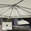 Copertura per Gazebo da Giardino 3x3m UPF30+ a 2 Livelli in Poliestere Grigio Chiaro