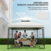 Copertura per Gazebo da Giardino 3x3m UPF30+ a 2 Livelli in Poliestere Grigio Chiaro