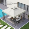 Copertura per Gazebo da Giardino 3x3m UPF30+ a 2 Livelli in Poliestere Grigio Chiaro