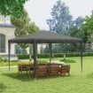 Gazebo da Giardino 3x3m Pieghevole e Portatile per Feste con Copertura Anti UV, Grigio