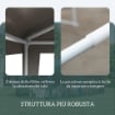 Gazebo da Giardino 3x3m Pieghevole e Portatile per Feste con Copertura Anti UV, Grigio