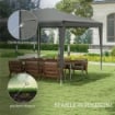 Gazebo da Giardino 3x3m Pieghevole e Portatile per Feste con Copertura Anti UV, Grigio
