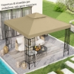 Tetto di Ricambio per Gazebo 3x3m a 2 Livelli e Resistente ai Raggi UV, Beige