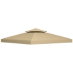 Tetto di Ricambio per Gazebo 3x3m a 2 Livelli e Resistente ai Raggi UV, Beige