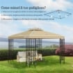 Tetto di Ricambio per Gazebo 3x3m a 2 Livelli e Resistente ai Raggi UV, Beige
