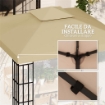 Tetto di Ricambio per Gazebo 3x3m a 2 Livelli e Resistente ai Raggi UV, Beige