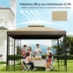 Tetto di Ricambio per Gazebo 3x3m a 2 Livelli e Resistente ai Raggi UV, Beige