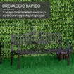 Panchina da Giardino 2-3 Posti con Tavolino Sollevabile in Metallo, 150x58.5x90cm, Nero