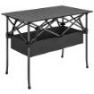 Tavolo da Campeggio Pieghevole con Struttura in Metallo, Rete Portaoggetti e Borsa, 93x55x68 cm, Nero
