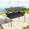 Tavolo da Campeggio Pieghevole con Struttura in Metallo, Rete Portaoggetti e Borsa, 93x55x68 cm, Nero
