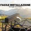 Tavolo da Campeggio Pieghevole con Struttura in Metallo, Rete Portaoggetti e Borsa, 93x55x68 cm, Nero