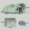 GRANDE TENDA MULTI-STANZA PER 2-4 PERSONE, CON FINESTRE E VERANDA, VERDE