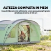 GRANDE TENDA MULTI-STANZA PER 2-4 PERSONE, CON FINESTRE E VERANDA, VERDE
