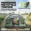 GRANDE TENDA MULTI-STANZA PER 2-4 PERSONE, CON FINESTRE E VERANDA, VERDE