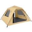 Tenda Pop-Up per 2-3 Persone con Finestre in Rete e Borsa, 240x240x160 cm, Cachi