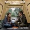 Tenda Pop-Up per 2-3 Persone con Finestre in Rete e Borsa, 240x240x160 cm, Cachi