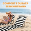 SET 2 SDRAIO DA SPIAGGIA CON POGGIATESTA IMBOTTITO, IN METALLO E TESSUTO OXFORD, 146X50X2 CM, GRIGIO E BIANCO