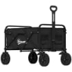 CARRELLO DA GIARDINO PIEGHEVOLE 90L CON MANICO REGOLABILE E PORTABICCHIERI, NERO