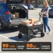 CARRELLO DA GIARDINO PIEGHEVOLE 90L CON MANICO REGOLABILE E PORTABICCHIERI, NERO