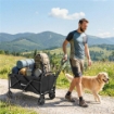 CARRELLO DA GIARDINO PIEGHEVOLE 66L CON MANICO REGOLABILE E PORTABICCHIERI, NERO