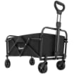 CARRELLO DA GIARDINO PIEGHEVOLE 66L CON MANICO REGOLABILE E PORTABICCHIERI, NERO