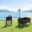 CARRELLO DA GIARDINO PIEGHEVOLE 66L CON MANICO REGOLABILE E PORTABICCHIERI, NERO