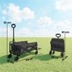 Carrello da Giardino 72L Pieghevole con Manico Regolabile, in Acciaio e Tessuto Oxford, 114x46x92 cm, Nero