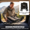 Carrello da Giardino 72L Pieghevole con Manico Regolabile, in Acciaio e Tessuto Oxford, 114x46x92 cm, Nero