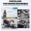 Carrello da Giardino 72L Pieghevole con Manico Regolabile, in Acciaio e Tessuto Oxford, 114x46x92 cm, Nero