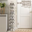 SCARPIERA ORGANIZZATORE DI SCARPE 9 RIPIANI PER INGRESSO BIANCO