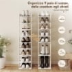 SCARPIERA ORGANIZZATORE DI SCARPE 9 RIPIANI PER INGRESSO BIANCO