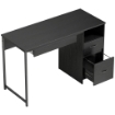 Scrivania Ufficio Tavolo Computer Salvaspazio, 120x52.3 cm, Nero