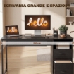 Scrivania Ufficio Tavolo Computer Salvaspazio, 120x52.3 cm, Nero
