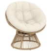 POLTRONA PAPASAN RATTAN 360¦ MOON CHAIR CON CUSCINO INTERNI/ESTERNI, BIANCO CREMA