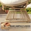 POLTRONA PAPASAN RATTAN 360¦ MOON CHAIR CON CUSCINO INTERNI/ESTERNI, BIANCO CREMA