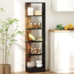 LIBRERIA MODERNA SALVASPAZIO A 5 RIPIANI IN LEGNO 45X21X170 CM, MARRONE E NERO