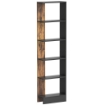 LIBRERIA MODERNA SALVASPAZIO A 5 RIPIANI IN LEGNO 45X21X170 CM, MARRONE E NERO
