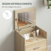 Postazione Trucco Toeletta con Specchio a Ribalta, Naturale