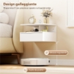 Set di 2 Comodini Sospesi con Cassetto e Mensola Aperta, 35x32x22.5 cm, Bianco